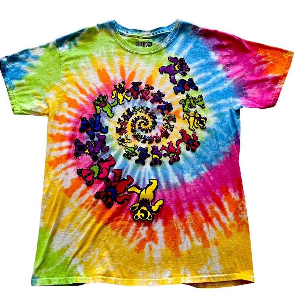 chinatown market Grateful Dead  Dancing Bears Spiral T-Shirt Mens Medium